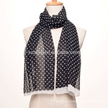 Мода пунктирной печати полиэстер шелк длинный шифон шарф